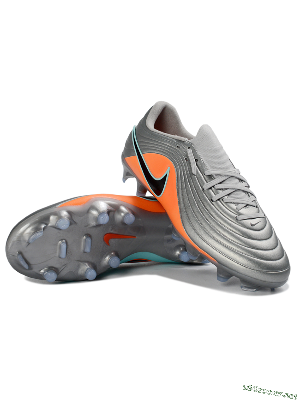 Men's Nike Tiempo Legend 11 Elite FG Football Boots - Gray/Vibrant Orange/Light Aqua 3