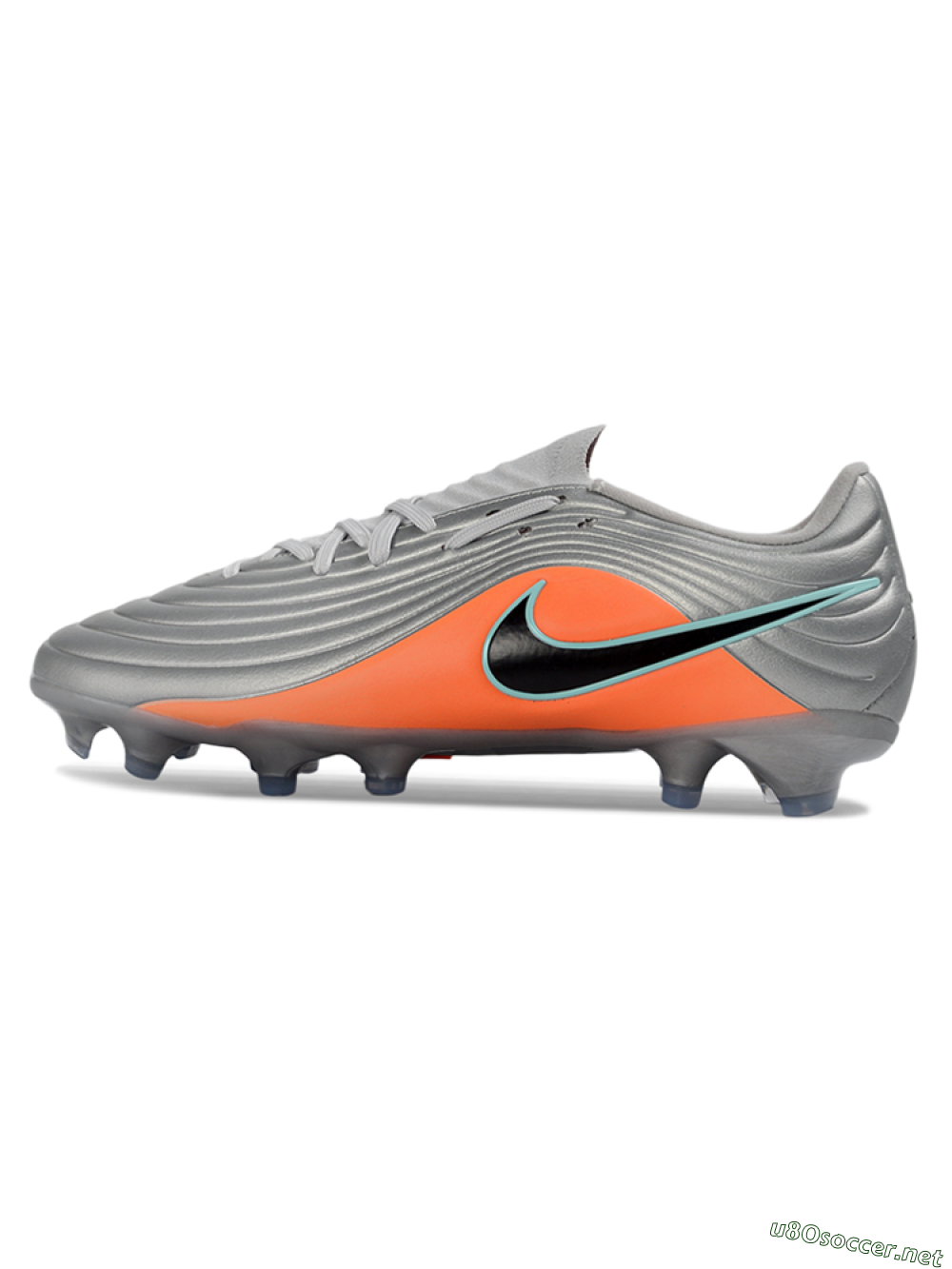 Men's Nike Tiempo Legend 11 Elite FG Football Boots - Gray/Vibrant Orange/Light Aqua 0