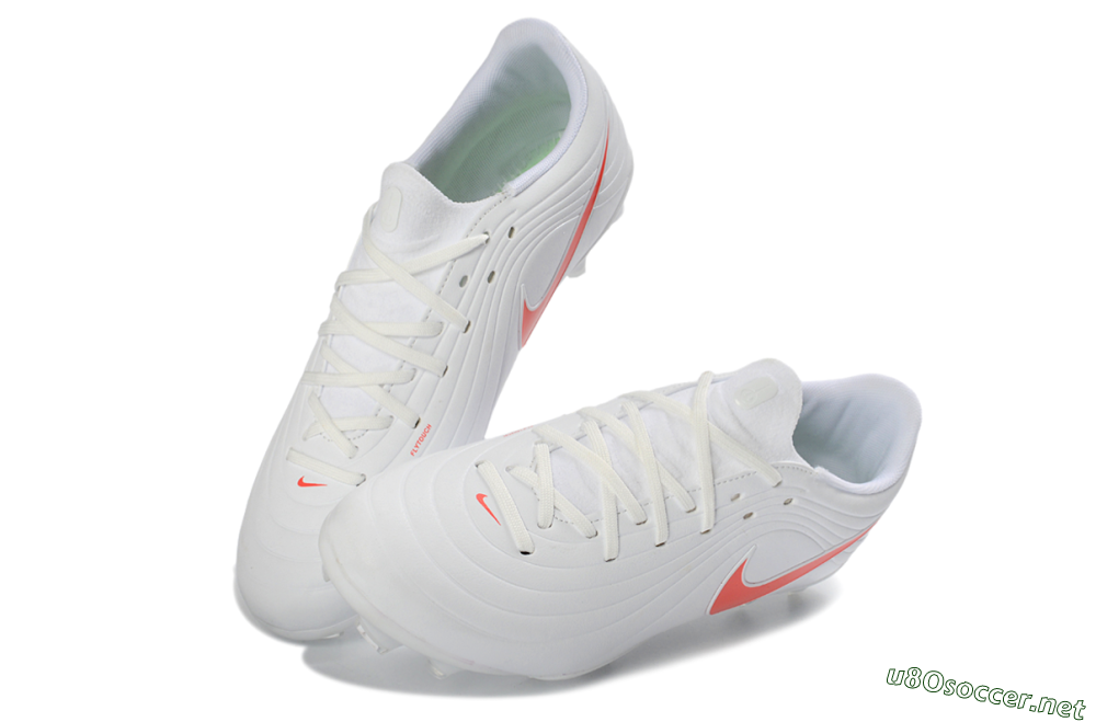 Men's Nike Tiempo Legend 10 Elite FG Football Boots - White/Coral Red/Deep Blue 3