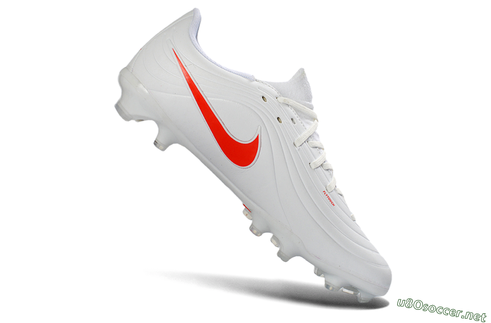 Men's Nike Tiempo Legend 10 Elite FG Football Boots - White/Coral Red/Deep Blue 4