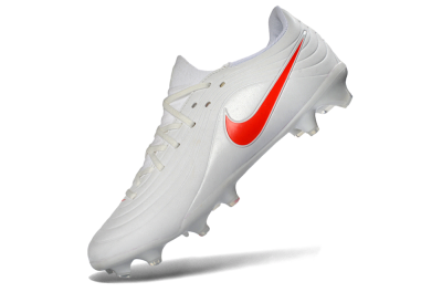 Men's Nike Tiempo Legend 10 Elite FG Football Boots - White/Coral Red/Deep Blue