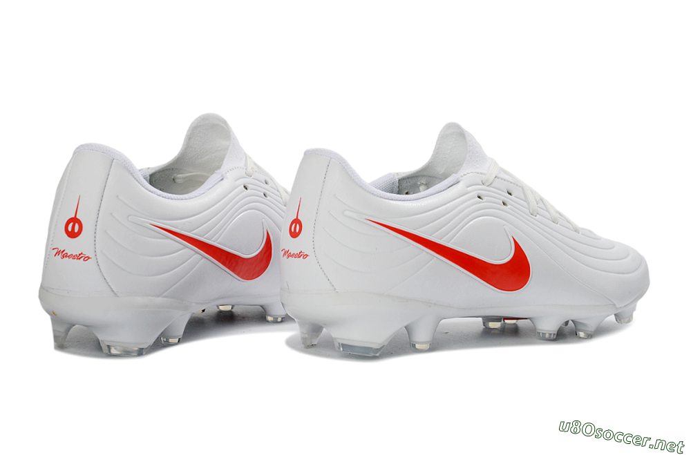 Men's Nike Tiempo Legend 10 Elite FG Football Boots - White/Coral Red/Deep Blue 6
