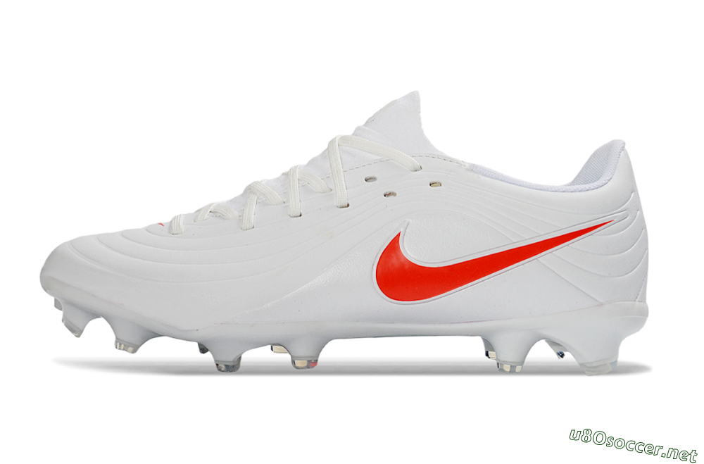 Men's Nike Tiempo Legend 10 Elite FG Football Boots - White/Coral Red/Deep Blue 0