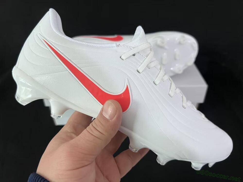 Men's Nike Tiempo Legend 10 Elite FG Football Boots - White/Coral Red/Deep Blue