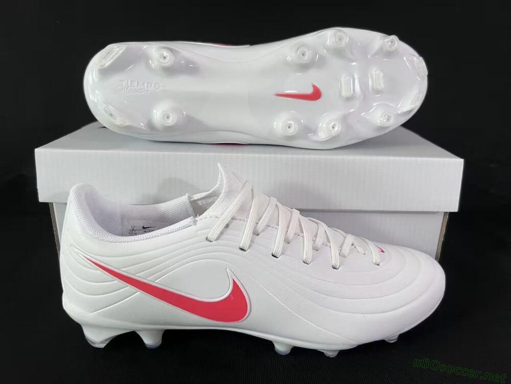 Men's Nike Tiempo Legend 10 Elite FG Football Boots - White/Coral Red/Deep Blue