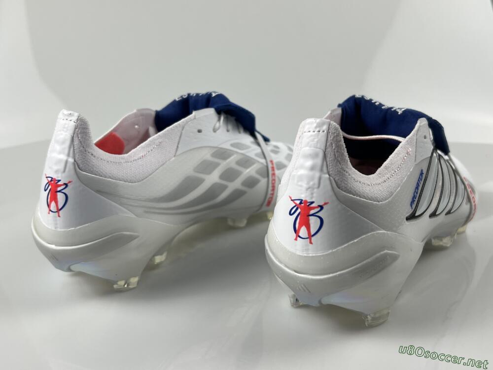 Men's Adidas Predator 26 Elite Fold-Over Tongue FG Football Boots - White/Electric Blue/Silver