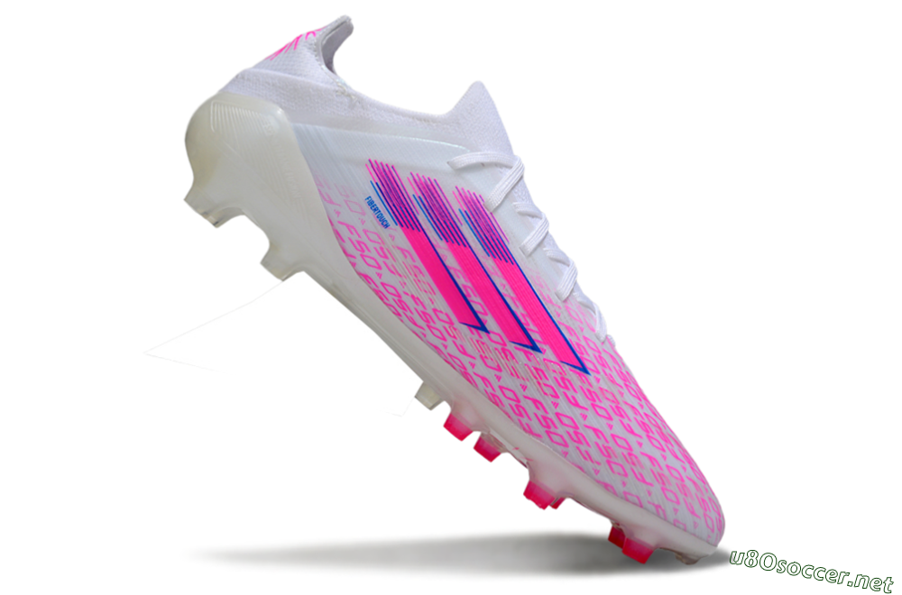 Men's Adidas F50 Elite AG Football Boots - White/Neon Pink/Blue 4