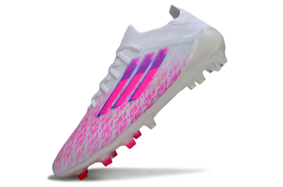 Men's Adidas F50 Elite AG Football Boots - White/Neon Pink/Blue