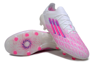 Men's Adidas F50 Elite AG Football Boots - White/Neon Pink/Blue
