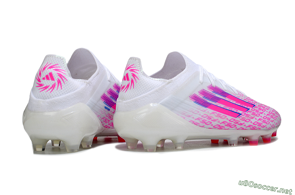 Men's Adidas F50 Elite AG Football Boots - White/Neon Pink/Blue 6