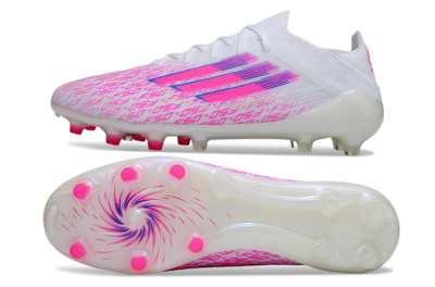 Men's Adidas F50 Elite AG Football Boots - White/Neon Pink/Blue