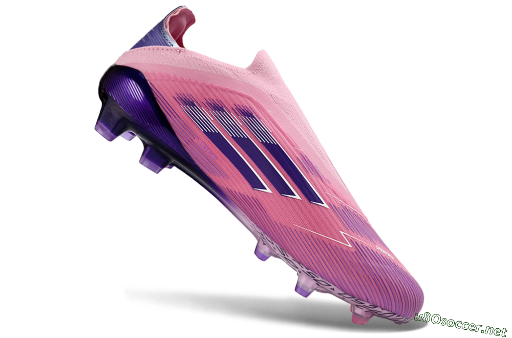 Men's Adidas F50 Elite Laceless FG Football Boots - Pink/Vibrant Violet/Soft Lavender 5