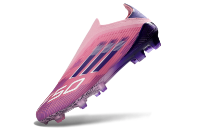 Men's Adidas F50 Elite Laceless FG Football Boots - Pink/Vibrant Violet/Soft Lavender
