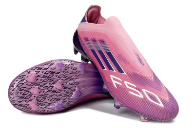 Men's Adidas F50 Elite Laceless FG Football Boots - Pink/Vibrant Violet/Soft Lavender