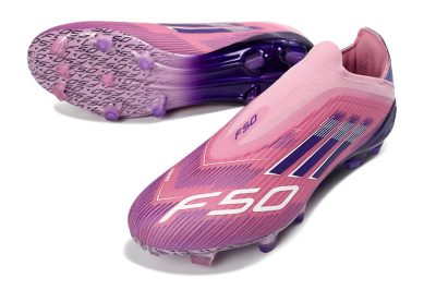 Men's Adidas F50 Elite Laceless FG Football Boots - Pink/Vibrant Violet/Soft Lavender