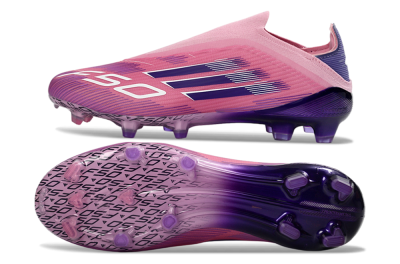 Men's Adidas F50 Elite Laceless FG Football Boots - Pink/Vibrant Violet/Soft Lavender