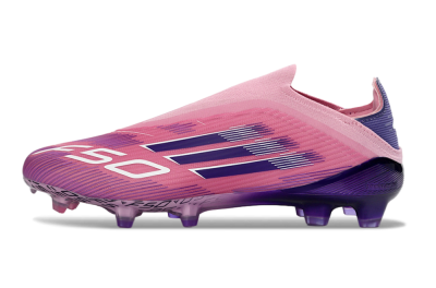 Men's Adidas F50 Elite Laceless FG Football Boots - Pink/Vibrant Violet/Soft Lavender