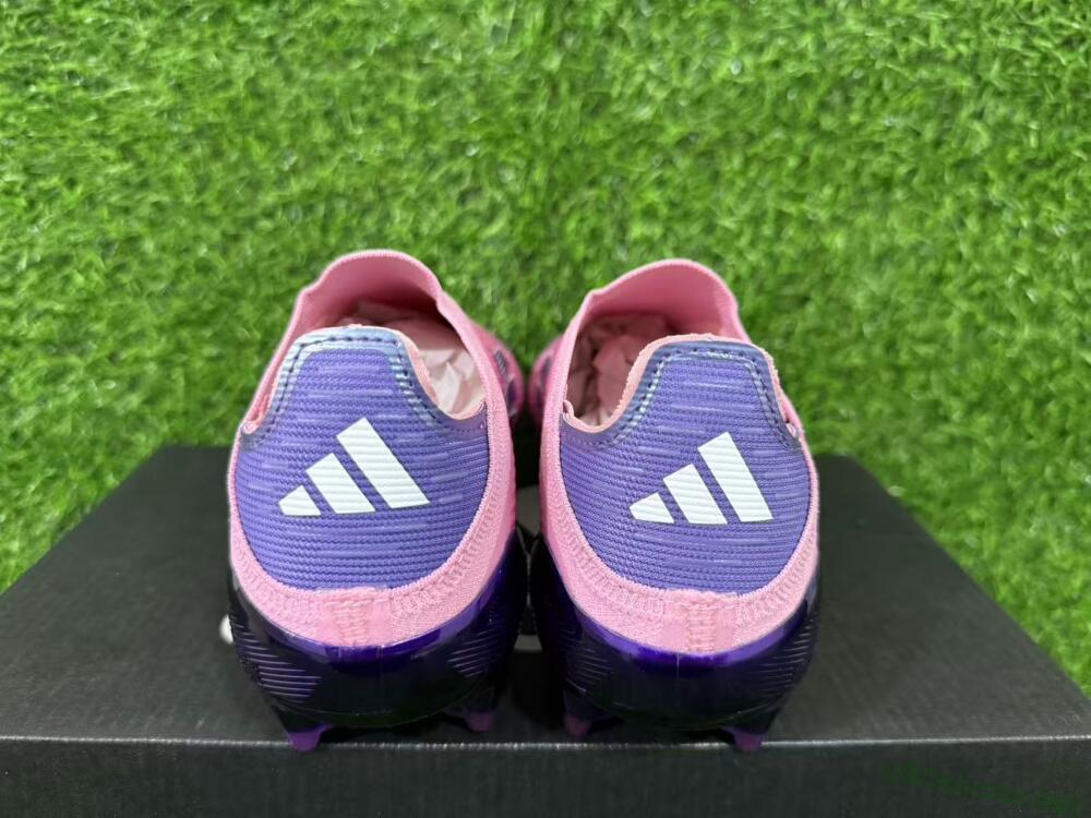 Men's Adidas F50 Elite Laceless FG Football Boots - Pink/Vibrant Violet/Soft Lavender