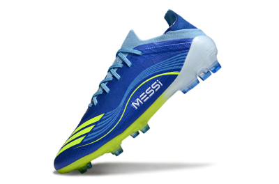 Men's Messi x Adidas F50 Elite FG Football Boots - Blue/Neon Yellow/Cyan Blue