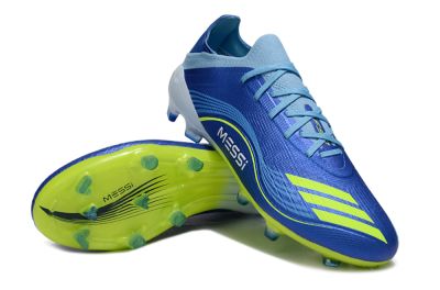 Men's Messi x Adidas F50 Elite FG Football Boots - Blue/Neon Yellow/Cyan Blue