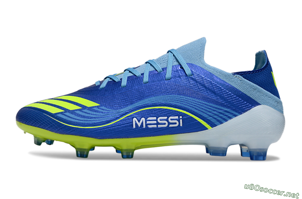 Men's Messi x Adidas F50 Elite FG Football Boots - Blue/Neon Yellow/Cyan Blue 0