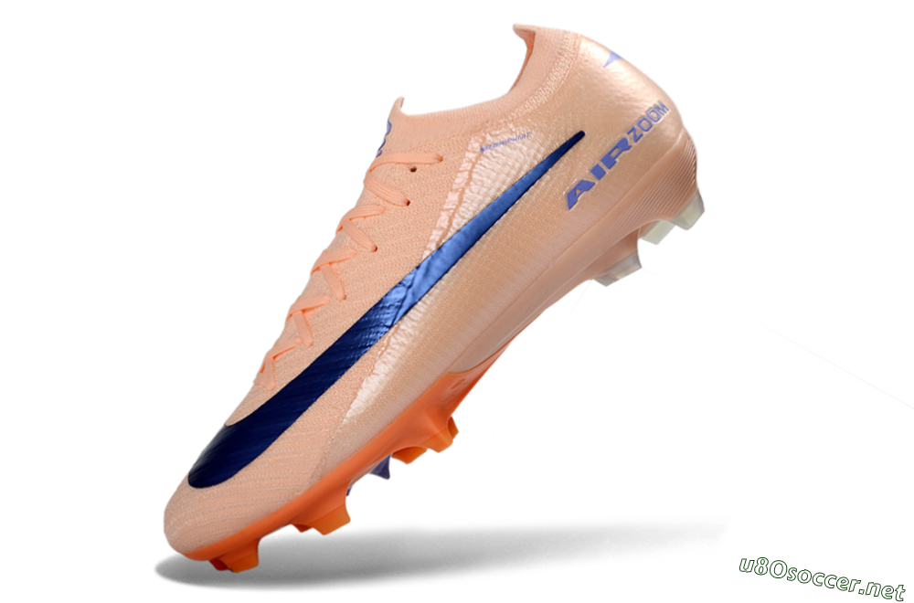 Unisex Nike Air Zoom Mercurial Vapor 16 Elite FG Football Boots - Peach/Navy Blue/Orange 6