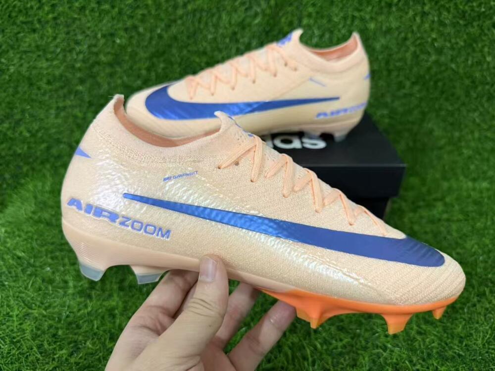 Unisex Nike Air Zoom Mercurial Vapor 16 Elite FG Football Boots - Peach/Navy Blue/Orange