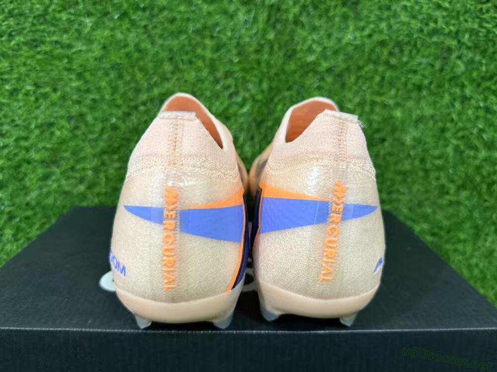 Unisex Nike Air Zoom Mercurial Vapor 16 Elite FG Football Boots - Peach/Navy Blue/Orange