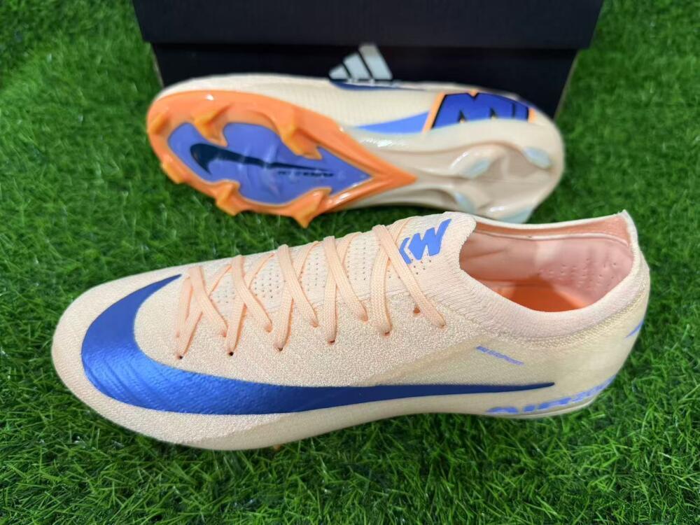 Unisex Nike Air Zoom Mercurial Vapor 16 Elite FG Football Boots - Peach/Navy Blue/Orange