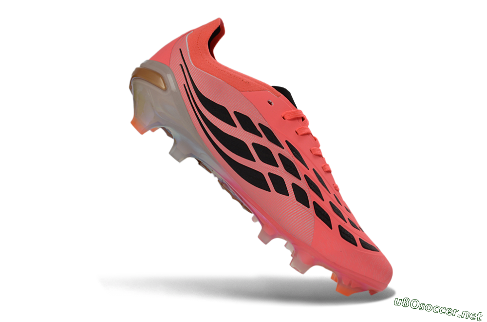 Unisex Adidas Predator 26 Elite FG Football Boots - Pink/Vibrant Coral/Steel Gray 5