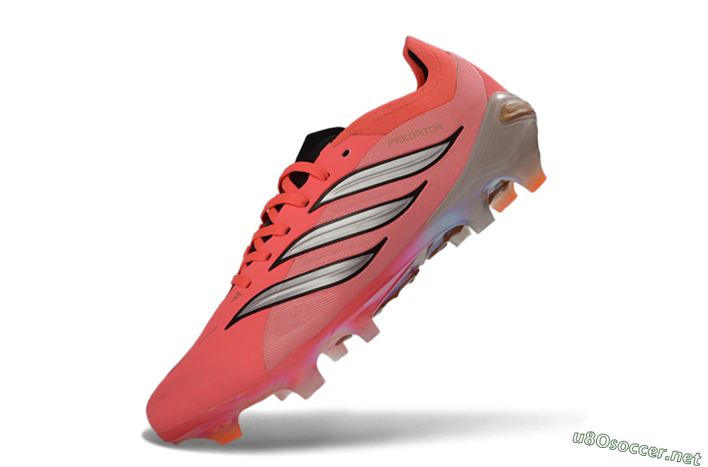 Unisex Adidas Predator 26 Elite FG Football Boots - Pink/Vibrant Coral/Steel Gray 6