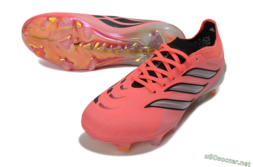 Unisex Adidas Predator 26 Elite FG Football Boots - Pink/Vibrant Coral/Steel Gray 3
