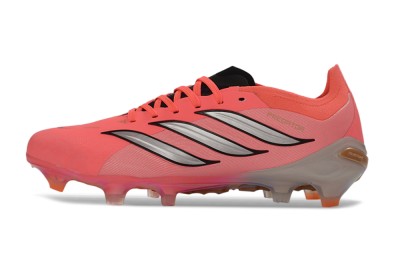 Unisex Adidas Predator 26 Elite FG Football Boots - Pink/Vibrant Coral/Steel Gray