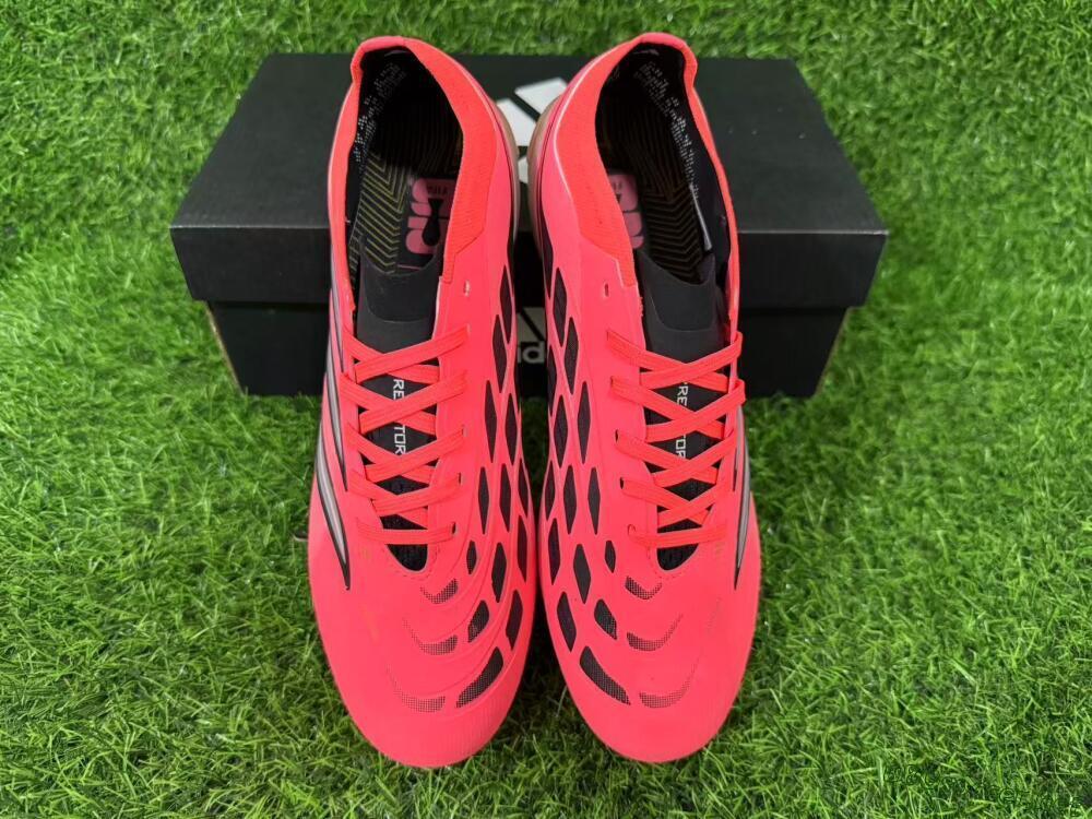 Unisex Adidas Predator 26 Elite FG Football Boots - Pink/Vibrant Coral/Steel Gray