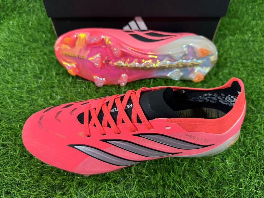 Unisex Adidas Predator 26 Elite FG Football Boots - Pink/Vibrant Coral/Steel Gray