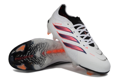Unisex Adidas Predator 26 Elite FG Football Boots - White/Electric Orange/Black