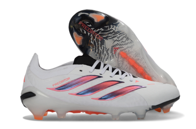 Unisex Adidas Predator 26 Elite FG Football Boots - White/Electric Orange/Black