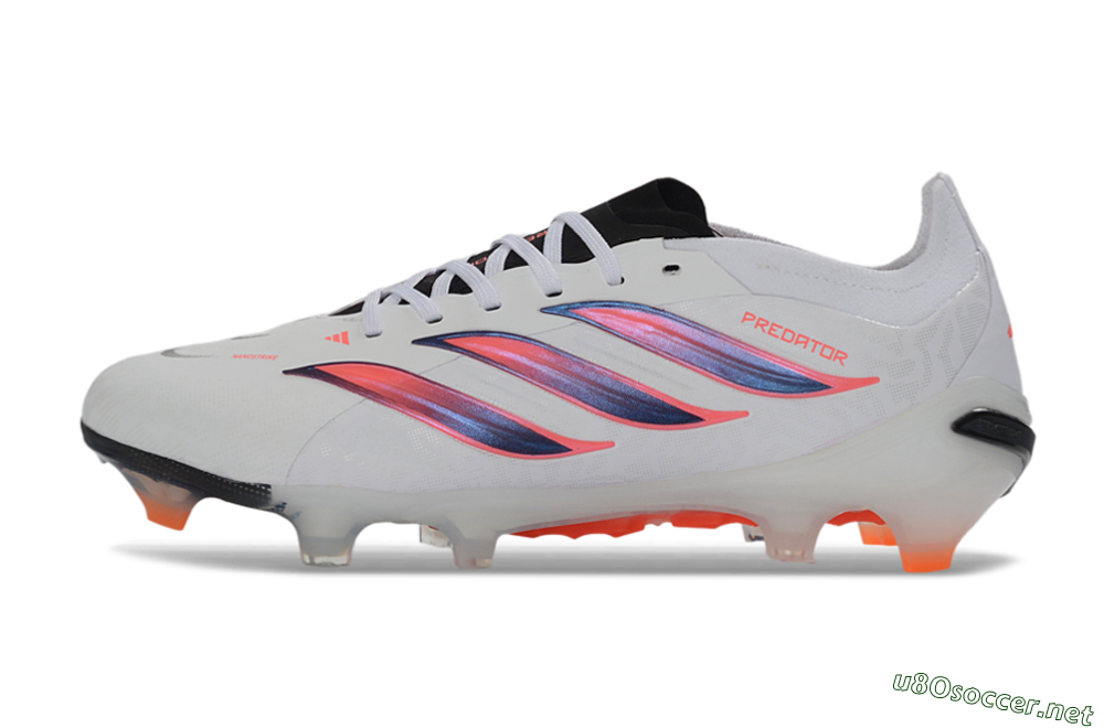 Unisex Adidas Predator 26 Elite FG Football Boots - White/Electric Orange/Black 0