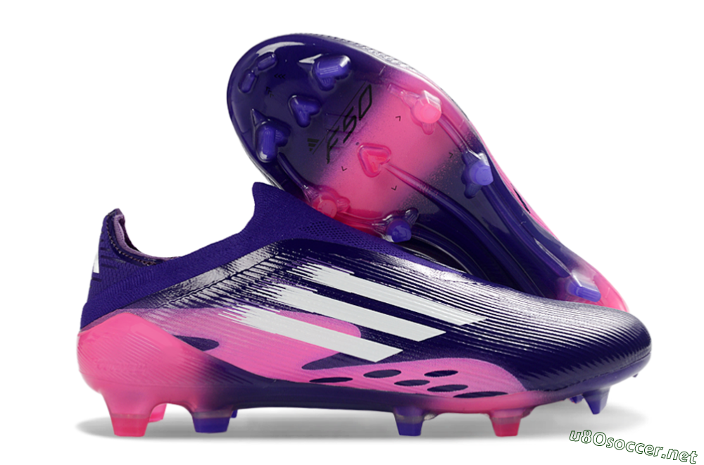 Unisex Adidas F50 Elite Laceless FG Football Boots - Purple/Vibrant Pink/Deep Purple 2