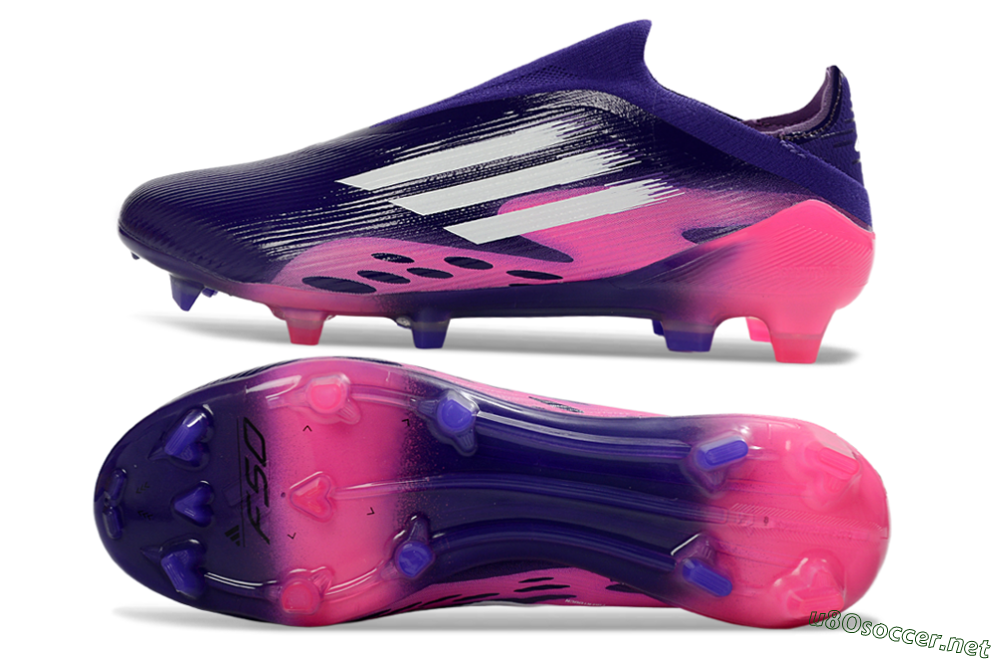Unisex Adidas F50 Elite Laceless FG Football Boots - Purple/Vibrant Pink/Deep Purple 1