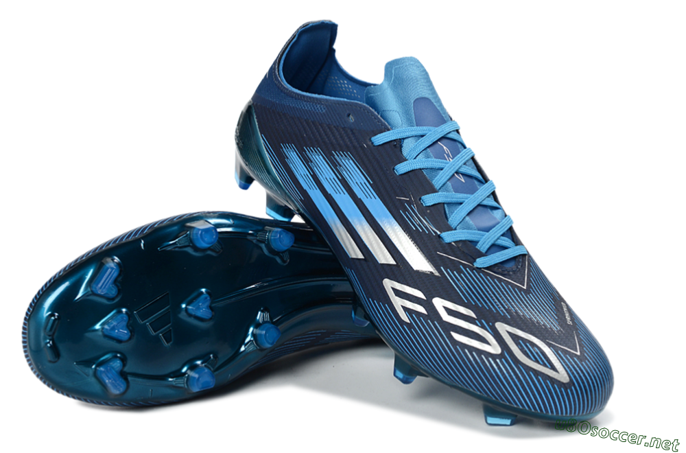 Unisex Adidas F50 Elite FG Football Boots - Blue/Deep Ocean/Sky Blue 4