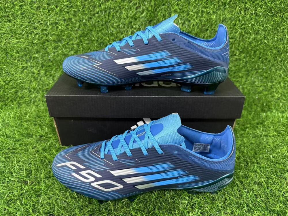 Unisex Adidas F50 Elite FG Football Boots - Blue/Deep Ocean/Sky Blue 9