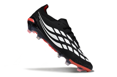 Unisex Adidas Predator 26 Elite FG Football Boots - Black/Fiery Red/Sleek White