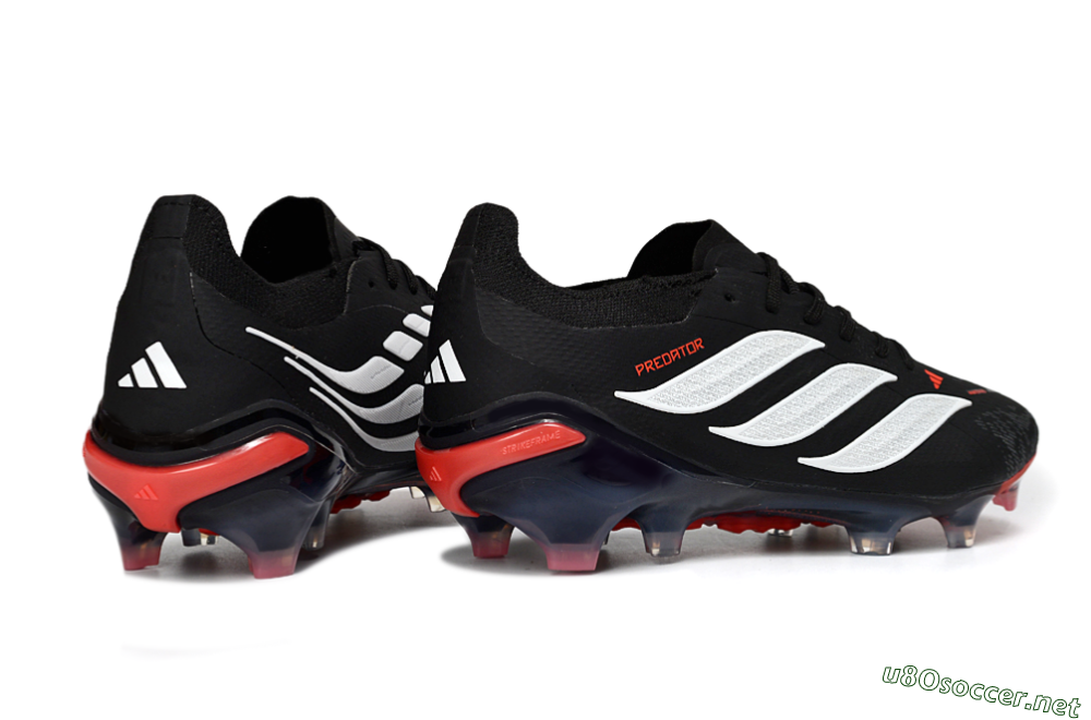 Unisex Adidas Predator 26 Elite FG Football Boots - Black/Fiery Red/Sleek White 6