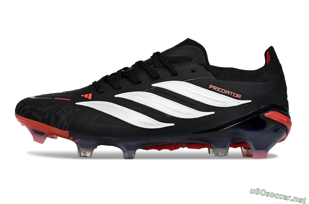 Unisex Adidas Predator 26 Elite FG Football Boots - Black/Fiery Red/Sleek White 0
