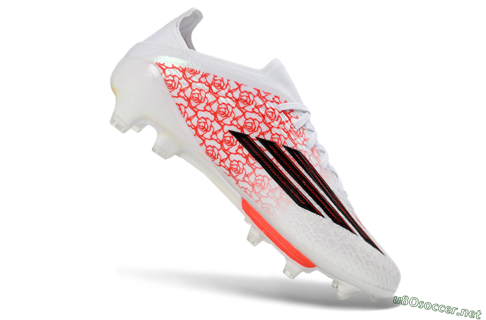 Unisex Adidas F50+ Elite Lightstrike Pro FG Football Boots - White/Crimson Red/Black 5