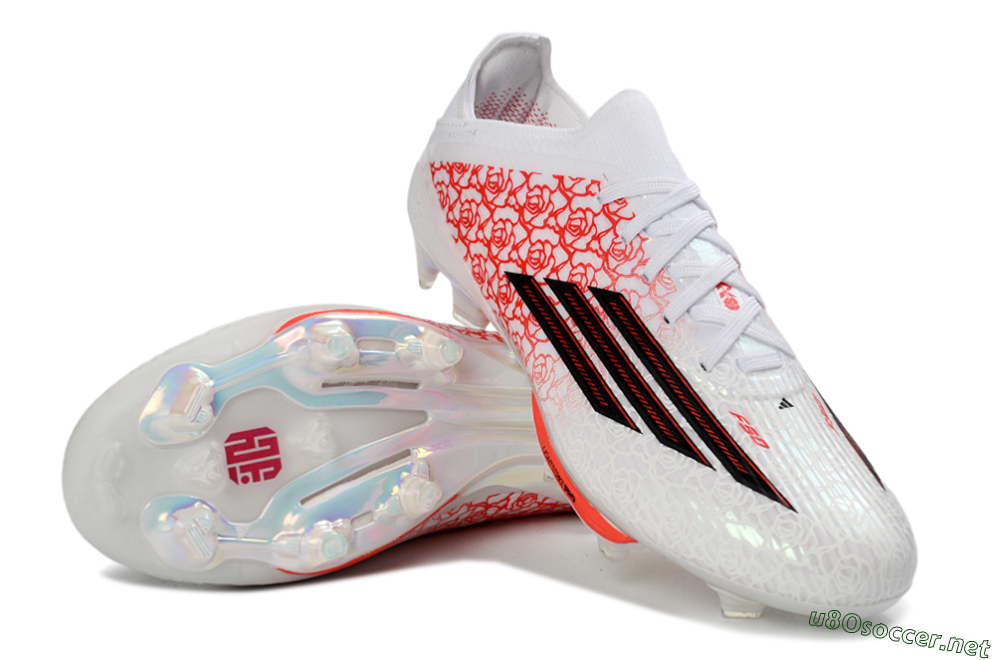 Unisex Adidas F50+ Elite Lightstrike Pro FG Football Boots - White/Crimson Red/Black 4