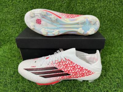 Unisex Adidas F50+ Elite Lightstrike Pro FG Football Boots - White/Crimson Red/Black