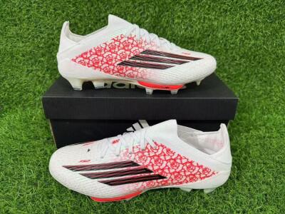 Unisex Adidas F50+ Elite Lightstrike Pro FG Football Boots - White/Crimson Red/Black