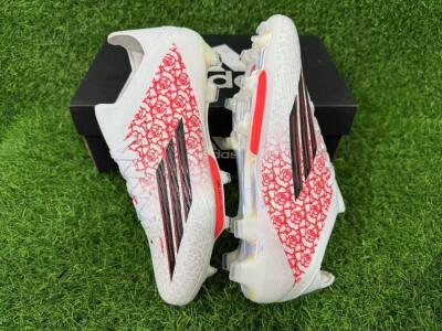 Unisex Adidas F50+ Elite Lightstrike Pro FG Football Boots - White/Crimson Red/Black